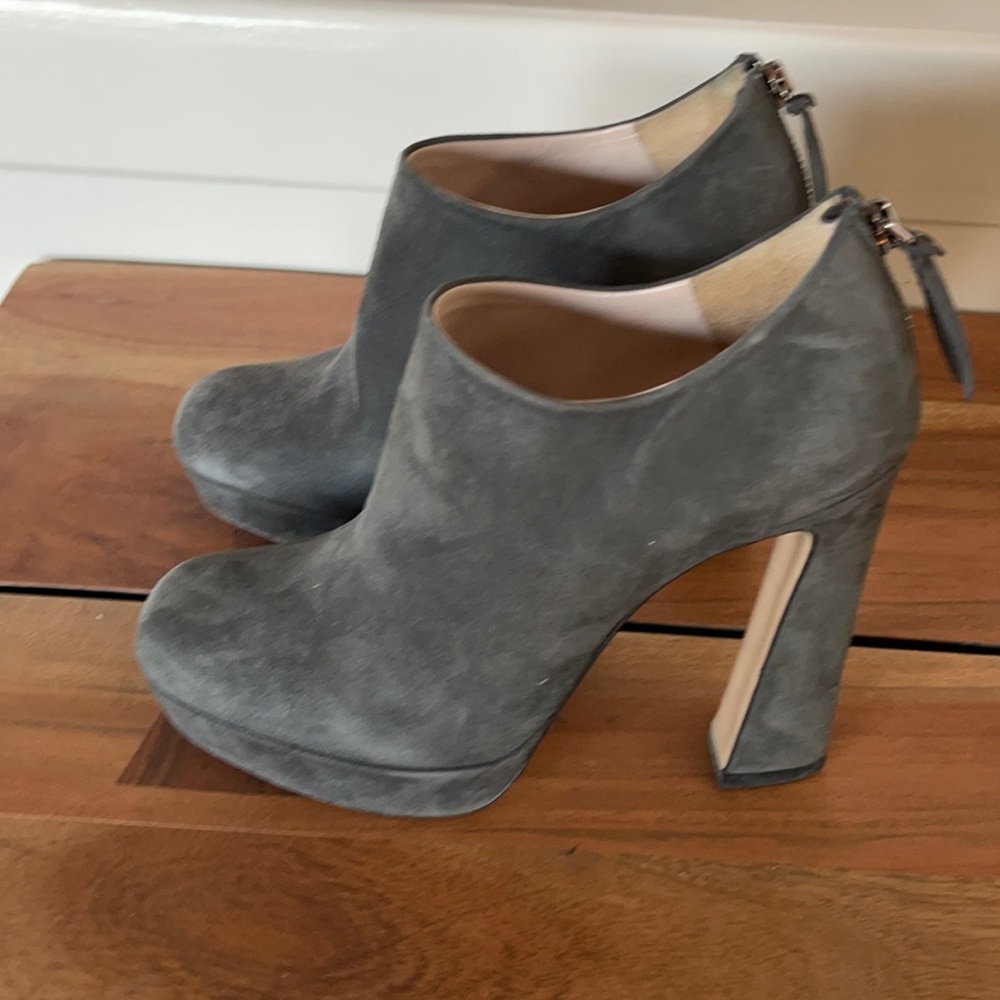 Miu Miu Grey Suede Booties Size 36.5 - image 1